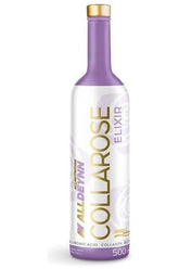 Allnutrition AllDeynn Collarose Elixir bottle with hyaluronic acid and collagen for skin and hair health, 500ml.